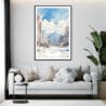 Framed Sapporo Japan Watercolor Wall Art - Living Room - Portrait