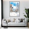 Framed Sapporo Watercolor Wall Art - Living Room - Portrait