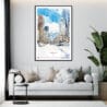Framed Sapporo Watercolor Wall Art - Living Room - Portrait