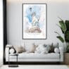 Framed Statue of Liberty Watercolor Wall Art - Living Room - Portrait