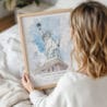 Framed Statue of Liberty Watercolor Wall Art - Woman Holding - Portrait