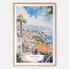 Funchal Portugal Watercolor Art Print - Main - Wood Frame