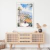 Funchal Portugal Watercolor Art Print - Shelf - Portrait