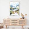 Glacier National Park Watercolor Art Print - Shelf - Portrait