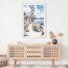 Golden Gate Bridge Watercolor Art Print - Shelf - Portrait