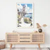 Golden Gate Bridge Watercolor Art Print - Shelf - Portrait