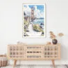 Golden Gate Bridge Watercolor Art Print - Shelf - Portrait