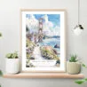 Golden Gate Bridge Watercolor Art Print on shelf