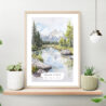 Grand Teton National Park Watercolor Art Print on shelf