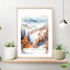 Great Smokey Mountains Watercolor Art Print on shelf