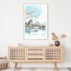 Hiroshima Watercolor Art Print - Shelf - Portrait