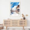 Hokkaido Village Watercolor Art Print - Shelf - Portrait