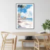 Honolulu Waikiki Beach Watercolor Art Print - Kitchen Wall Art - Portrait