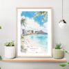 Honolulu Watercolor Art Print on shelf