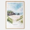 Inishowen Ireland Watercolor Art Print - Main - Wood Frame