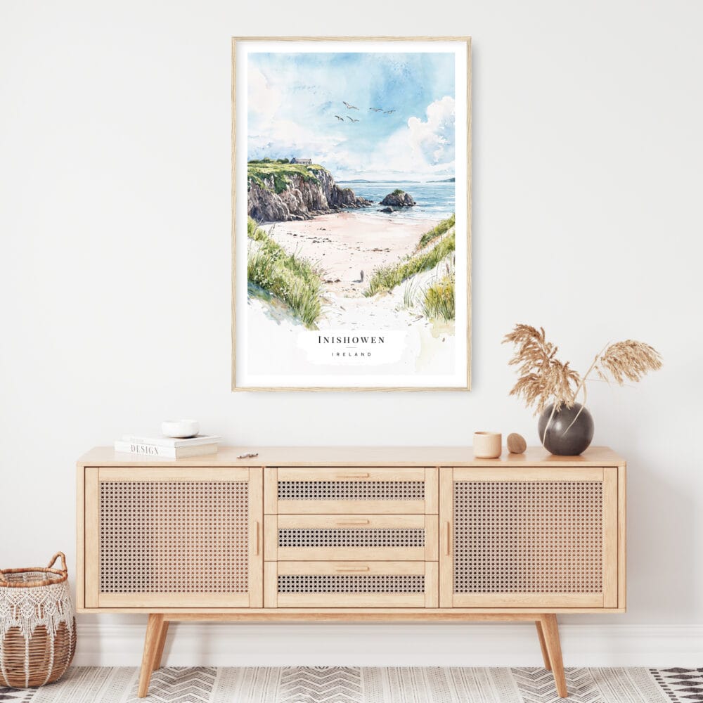 Inishowen Ireland Watercolor Art Print - Shelf - Portrait Inishowen Ireland Watercolor Art Print - Shelf - Portrait