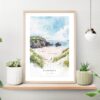 Inishowen Ireland Watercolor Art Print on shelf