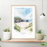 Inishowen Ireland Watercolor Art Print on shelf