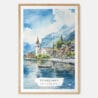 Interlaken Watercolor Art Print - Main - Wood Frame