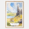 Isle of Skye Watercolor Art Print - Main - Wood Frame