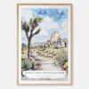 Joshua Tree National Park Watercolor Art Print - Main - Wood Frame