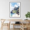 Kauai Na Pali Coast Watercolor Art Print - Kitchen Wall Art - Portrait