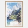 Kauai Na Pali Coast Watercolor Art Print - Main - Wood Frame