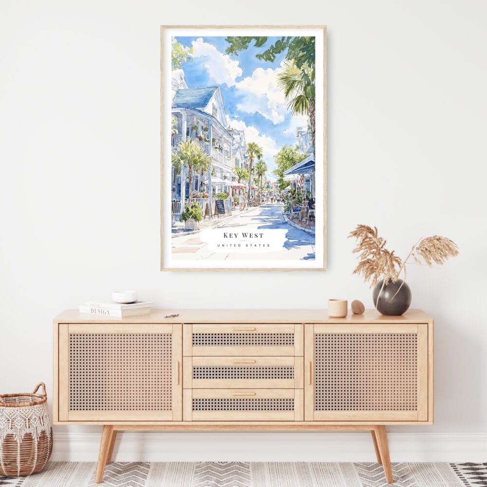 Key West Florida Watercolor Art Print - Shelf - Portrait Key West Florida Watercolor Art Print - Shelf - Portrait