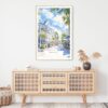Key West Florida Watercolor Art Print - Shelf - Portrait