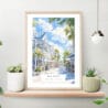 Key West Florida Watercolor Art Print on shelf