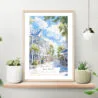 Key West Florida Watercolor Art Print on shelf