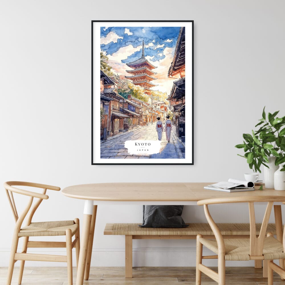 Kyoto Japan Watercolor Art Print - Kitchen Wall Art - Portrait Kyoto Japan Watercolor Art Print - Kitchen Wall Art - Portrait