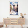 Kyoto Yasaka Pagoda Watercolor Art Print - Shelf - Portrait