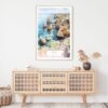 Lagos Portugal Cliffs Watercolor Art Print - Shelf - Portrait