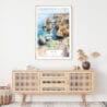Lagos Portugal Cliffs Watercolor Art Print - Shelf - Portrait