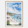 Laguna Beach Coast Watercolor Art Print - Main - Wood Frame