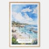 Laguna Beach Coast Watercolor Art Print - Main - Wood Frame