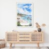 Laguna Beach Coast Watercolor Art Print - Shelf - Portrait