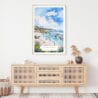 Laguna Beach Coast Watercolor Art Print - Shelf - Portrait