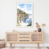 Lake Como Watercolor Art Print - Shelf - Portrait