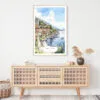 Lake Como Watercolor Art Print - Shelf - Portrait