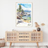 Lake Tahoe Watercolor Art Print - Shelf - Portrait
