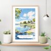 Lake Windermere Lake District Watercolor Art Print on shelf