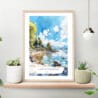 Lake Windermere Watercolor Art Print on shelf