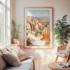 Large Framed Bryce Canyon National Park Watercolor Wall Art - Cozy Living Room - Portrait