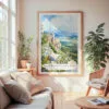 Large Framed Great Basin National Park Watercolor Wall Art - Cozy Living Room - Portrait