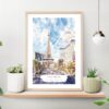 Las Vegas Nevada Watercolor Art Print on shelf