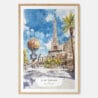 Las Vegas Watercolor Art Print - Main - Wood Frame