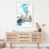 London Big Ben Watercolor Art Print - Shelf - Portrait