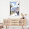Madeira Portugal Watercolor Art Print - Shelf - Portrait